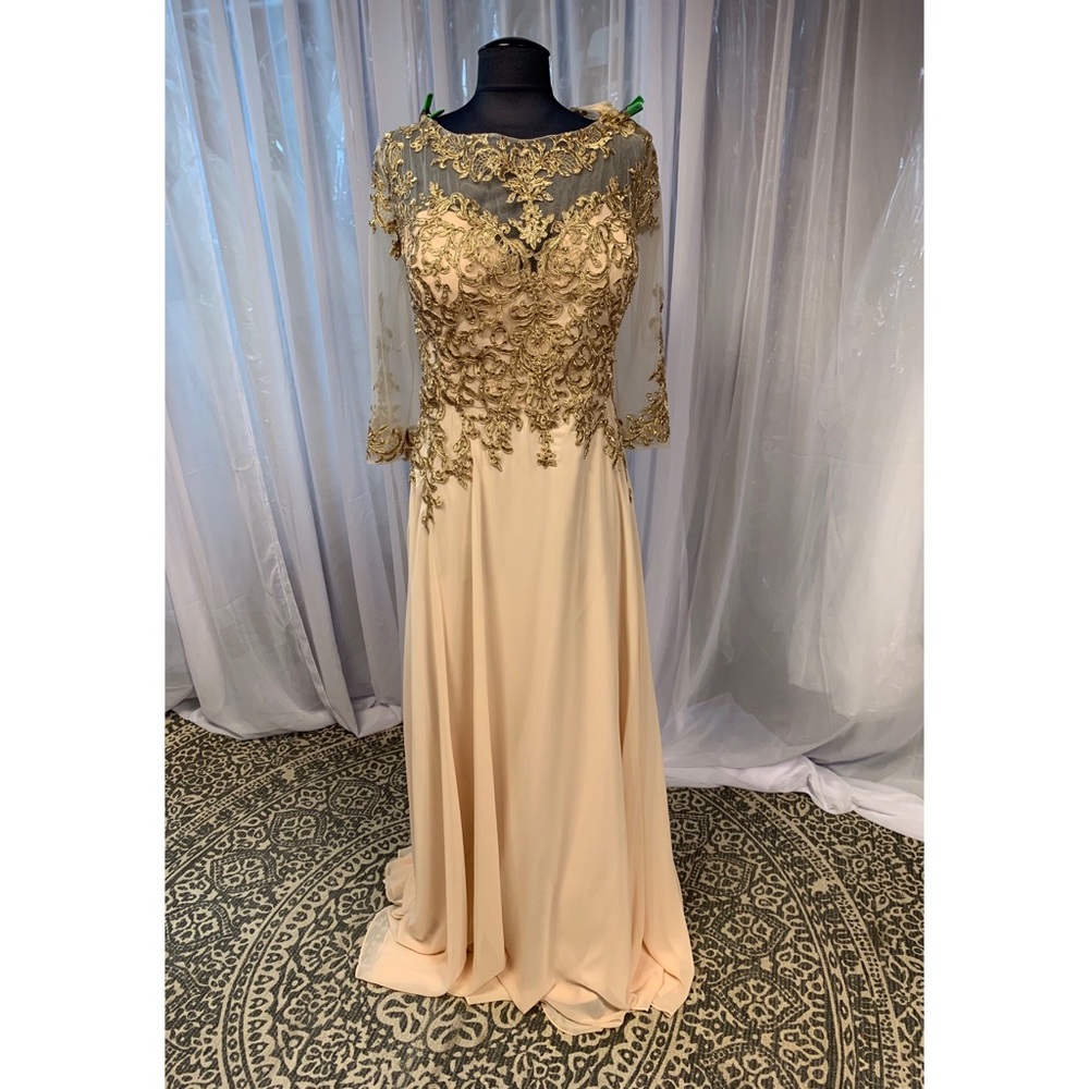 Gold Long Sleeve Gown